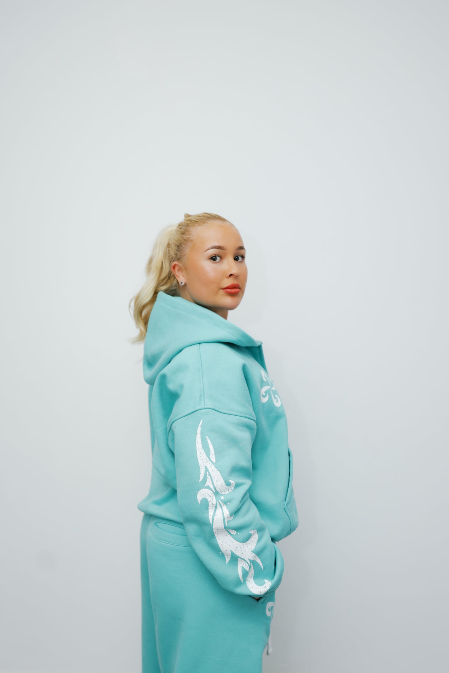 TRUEWAVE MINT/AQUA GREEN ZIP HOODIE