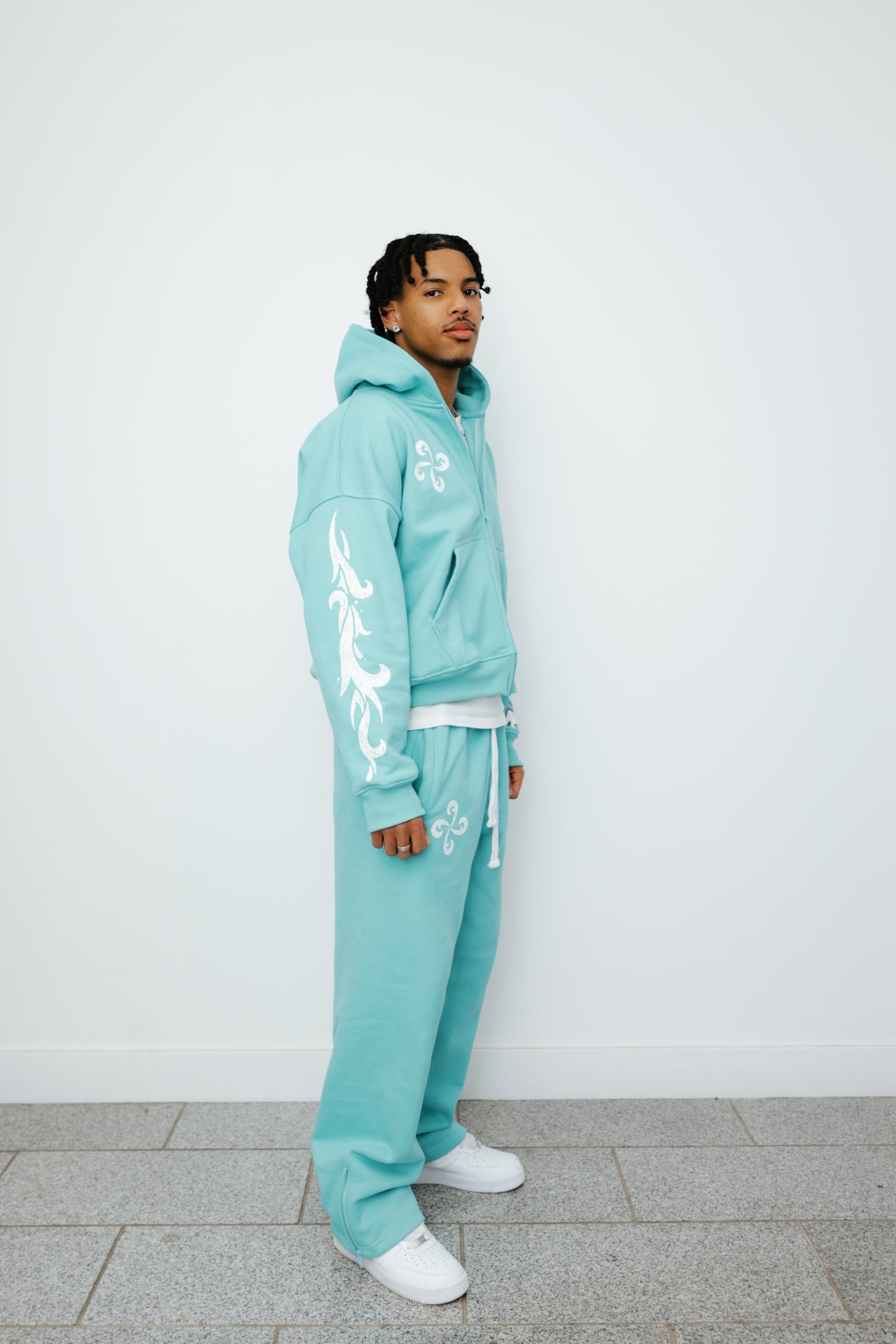 TRUEWAVE MINT/AQUA GREEN ZIP SWEATPANTS