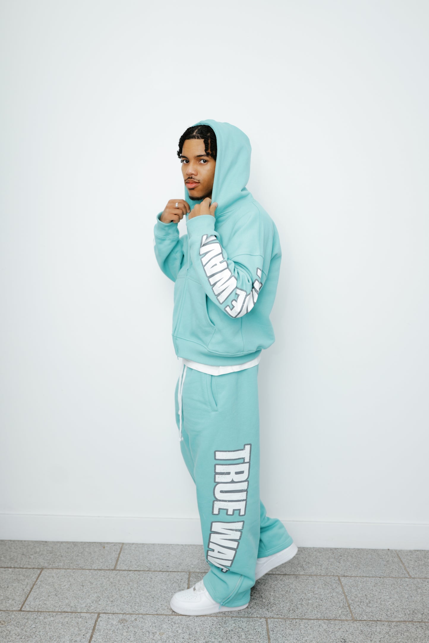 TRUEWAVE MINT/AQUA GREEN ZIP SWEATPANTS