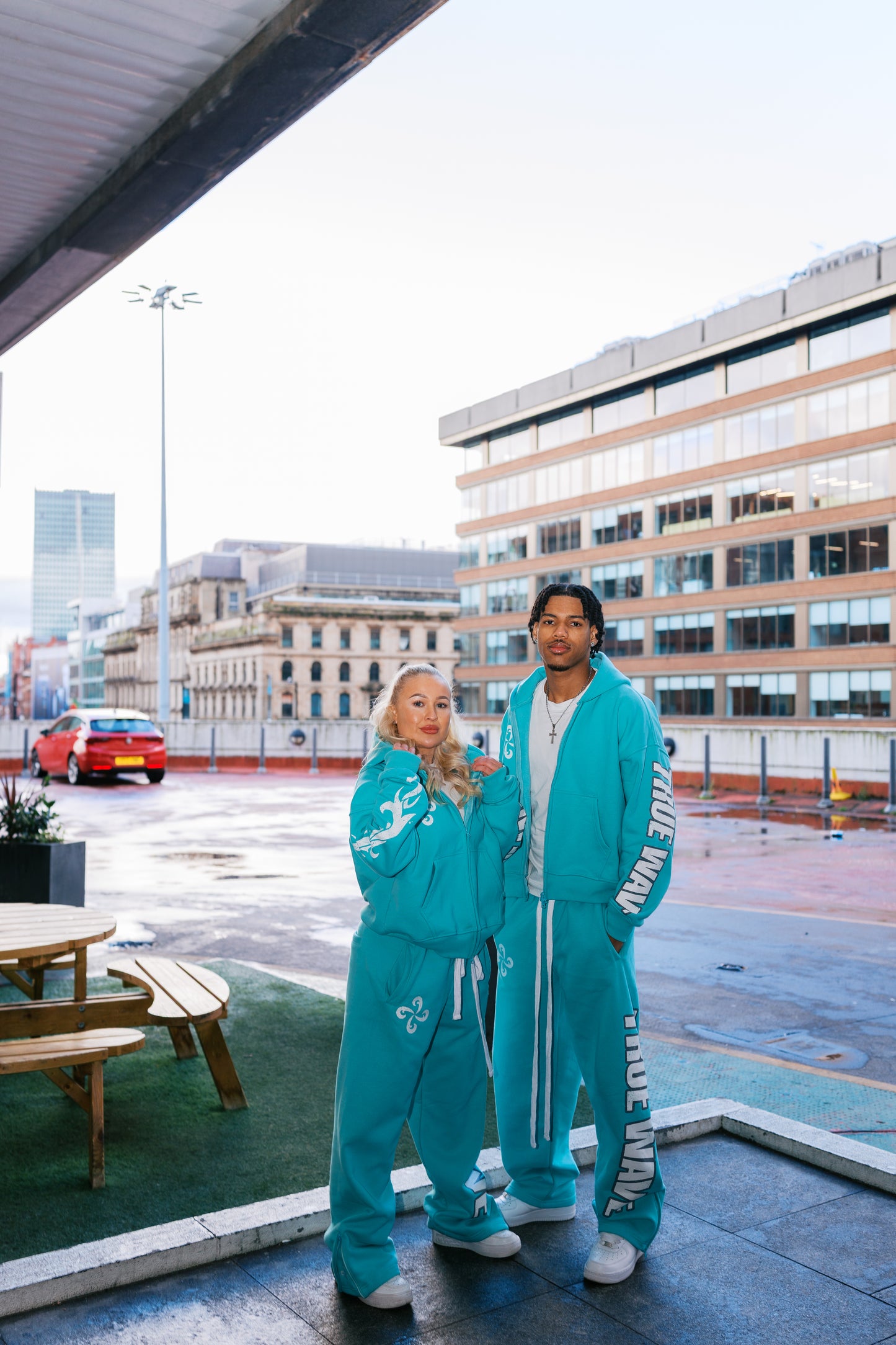 TRUEWAVE MINT/AQUA GREEN ZIP SWEATPANTS