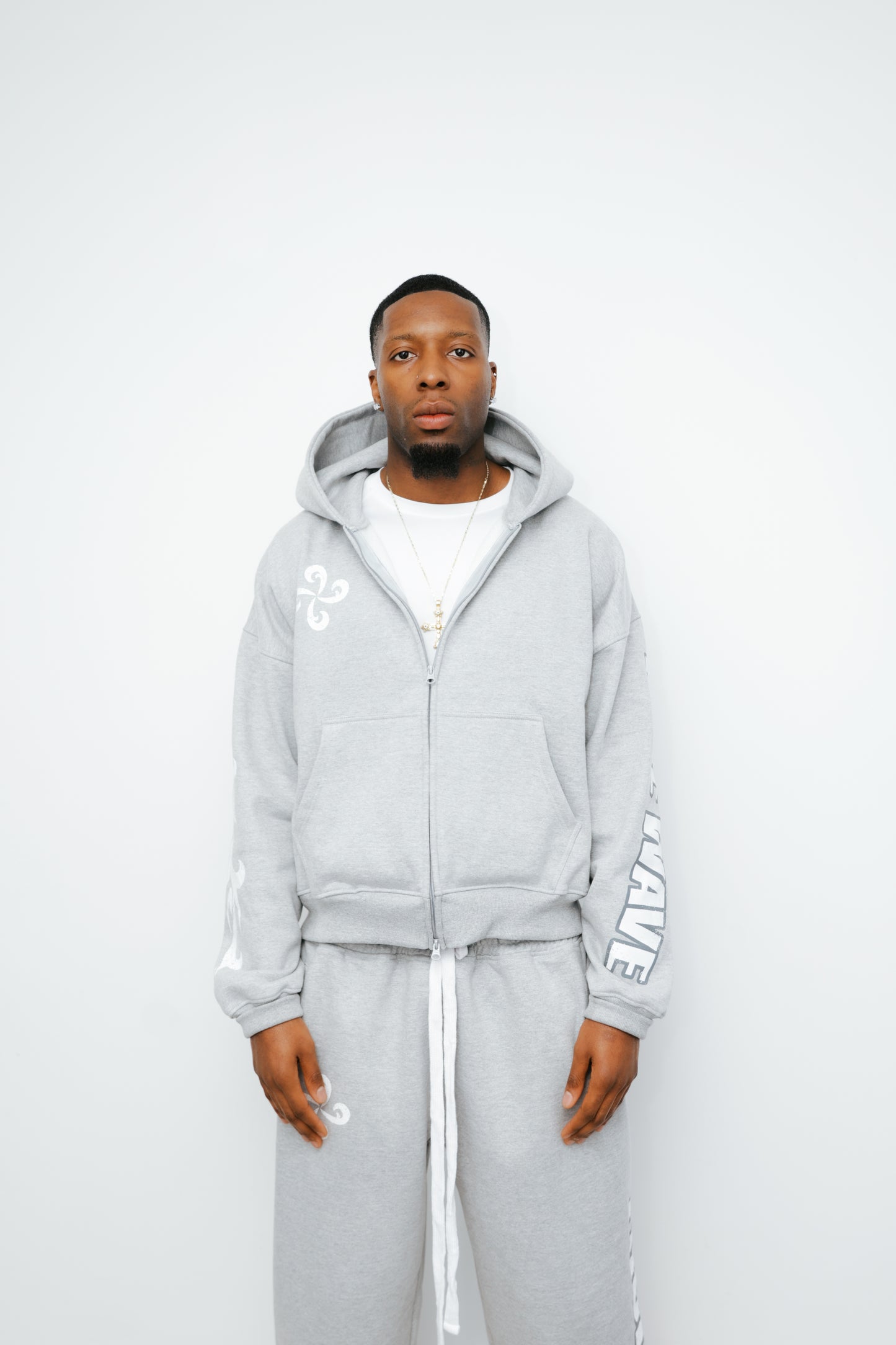 TRUEWAVE GREY ZIP HOODIE